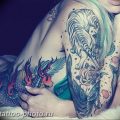 фото тату тигр и дракон 07.12.2018 №068 - tattoo tiger and dragon - tattoo-photo.ru